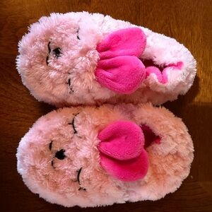 Toddler Cute Pink Fuzzy Slippers with Bow